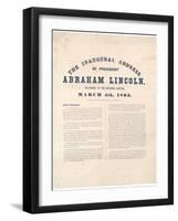 The Inaugural Address of President Abraham Lincoln Delivered at the National Capitol, 4th March…-null-Framed Giclee Print