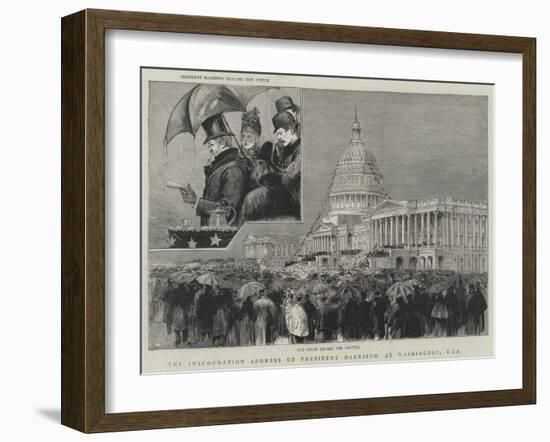 The Inauguration Address of President Harrison, at Washington, Usa-null-Framed Giclee Print