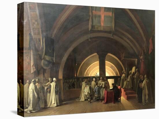 The Inauguration of Jacques de Molay into the Order of Knights Templar in 1295-Francois-Marius Granet-Stretched Canvas