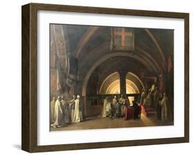 The Inauguration of Jacques de Molay into the Order of Knights Templar in 1295-Francois-Marius Granet-Framed Giclee Print