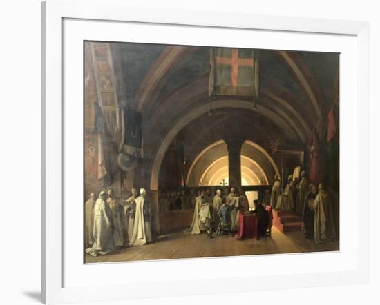 The Inauguration of Jacques de Molay into the Order of Knights Templar in 1295-Francois-Marius Granet-Framed Giclee Print