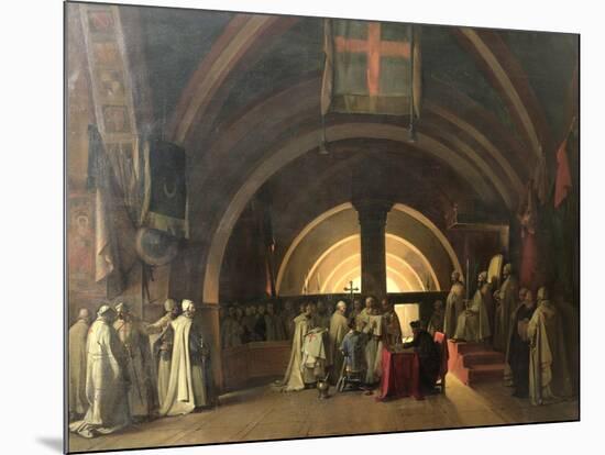 The Inauguration of Jacques de Molay into the Order of Knights Templar in 1295-Francois-Marius Granet-Mounted Giclee Print