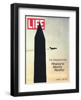 The Inauguration: Rhetoric Meets Reality, Washington Monument and Plane, January 31, 1969-George Silk-Framed Photographic Print