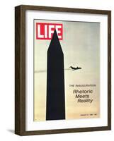 The Inauguration: Rhetoric Meets Reality, Washington Monument and Plane, January 31, 1969-George Silk-Framed Photographic Print