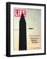 The Inauguration: Rhetoric Meets Reality, Washington Monument and Plane, January 31, 1969-George Silk-Framed Photographic Print