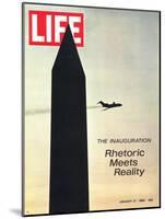 The Inauguration: Rhetoric Meets Reality, Washington Monument and Plane, January 31, 1969-George Silk-Mounted Photographic Print