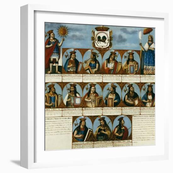 The Inca Dynasty, Peruvian School, Late 18th Century-null-Framed Giclee Print