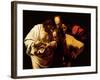 The Incredulity of St. Thomas, 1602-03-Caravaggio-Framed Premium Giclee Print