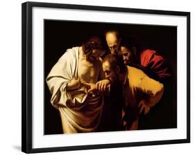 The Incredulity of St. Thomas, 1602-03-Caravaggio-Framed Premium Giclee Print