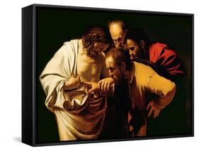 The Incredulity of St. Thomas, 1602-03-Caravaggio-Framed Stretched Canvas