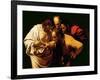 The Incredulity of St. Thomas, 1602-03-Caravaggio-Framed Giclee Print