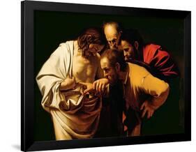 The Incredulity of St. Thomas, 1602-03-Caravaggio-Framed Giclee Print