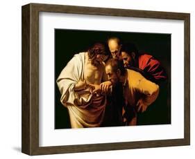 The Incredulity of St. Thomas, 1602-03-Caravaggio-Framed Giclee Print