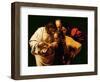 The Incredulity of St. Thomas, 1602-03-Caravaggio-Framed Premium Giclee Print