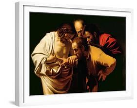 The Incredulity of St. Thomas, 1602-03-Caravaggio-Framed Giclee Print