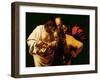 The Incredulity of St. Thomas, 1602-03-Caravaggio-Framed Giclee Print