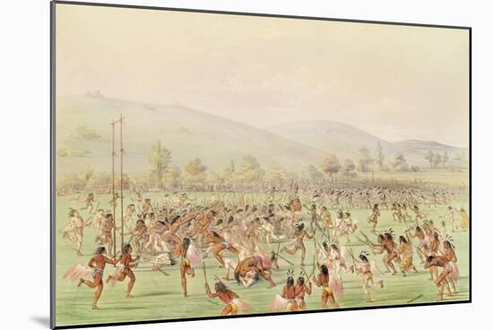 The Indian Ball Game, C.1832-George Catlin-Mounted Giclee Print