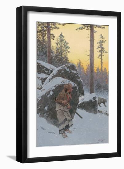 The Indian Bear Hunter, 1911-Henry Francois Farny-Framed Giclee Print