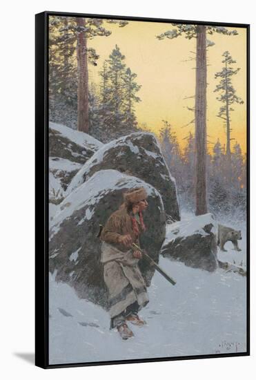 The Indian Bear Hunter, 1911-Henry Francois Farny-Framed Stretched Canvas