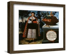 The Indian Chief of Quito in Full Dress,1783, Museo de America, Madrid, Spain-Vicente Alban-Framed Giclee Print