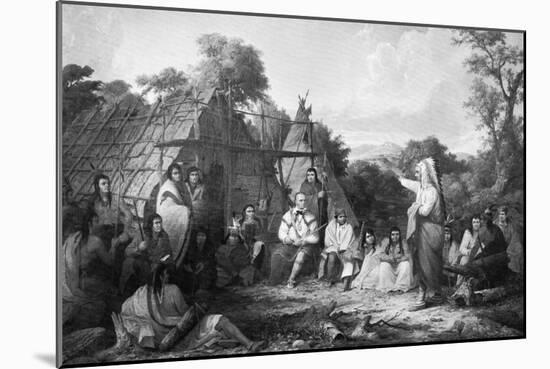 The Indian Council, C1847-Seth Eastman-Mounted Giclee Print