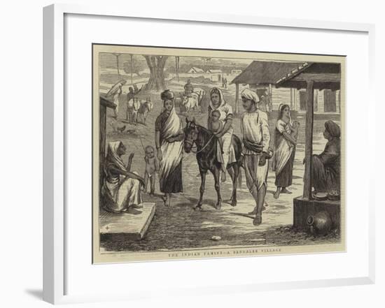 The Indian Famine, a Bengalee Village-null-Framed Giclee Print