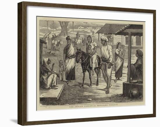 The Indian Famine, a Bengalee Village-null-Framed Giclee Print