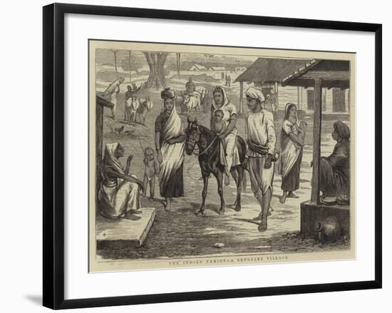 The Indian Famine, a Bengalee Village-null-Framed Giclee Print