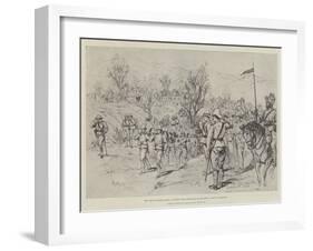 The Indian Frontier Rising, Watching the Conveyance of the Dead, a Daily Occurrence-Melton Prior-Framed Giclee Print