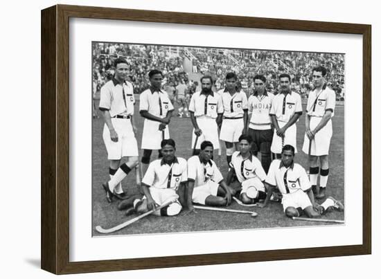 The Indian Hockey Team, Gold Medal Winners, Berlin Olympics, 1936-null-Framed Giclee Print