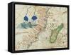The Indian Ocean and Part of Asia and Africa: Spring of the Nile River and Madagascar-Battista Agnese-Framed Stretched Canvas