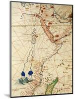 The Indian Ocean and Part of Asia and Africa: the Course of the Nile River-Battista Agnese-Mounted Giclee Print