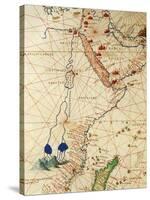 The Indian Ocean and Part of Asia and Africa: the Course of the Nile River-Battista Agnese-Stretched Canvas
