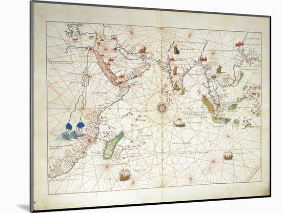 The Indian Ocean and Part of Asia and Africa-Battista Agnese-Mounted Giclee Print