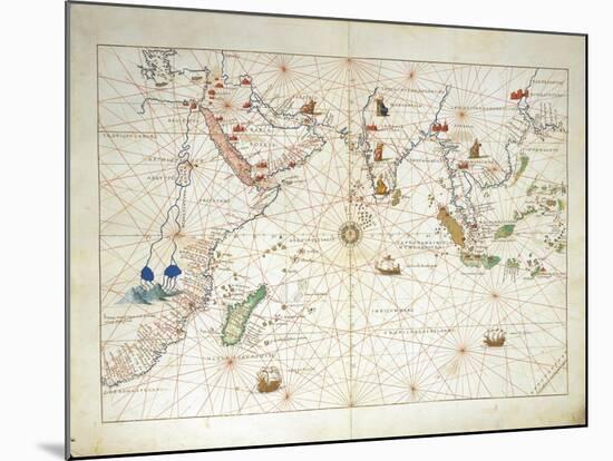 The Indian Ocean and Part of Asia and Africa-Battista Agnese-Mounted Giclee Print