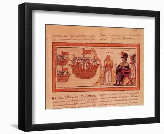 The Indian Princess Malinche or Dona Marina, Mistress of Hernando Cortes (1485-1547)-Diego Duran-Framed Premium Giclee Print