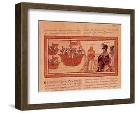 The Indian Princess Malinche or Dona Marina, Mistress of Hernando Cortes (1485-1547)-Diego Duran-Framed Giclee Print