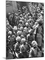 The Indian Sikh Troops from Punjab, Boarding the Troop Transport in the Penang Harbor-Carl Mydans-Mounted Photographic Print