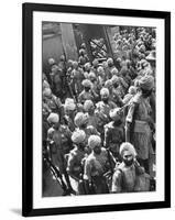 The Indian Sikh Troops from Punjab, Boarding the Troop Transport in the Penang Harbor-Carl Mydans-Framed Photographic Print