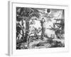 The Indians Astonished at the Eclipse of the Moon Foretold by Columbus, Illustration from 'A New…-null-Framed Giclee Print