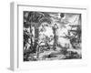 The Indians Astonished at the Eclipse of the Moon Foretold by Columbus, Illustration from 'A New…-null-Framed Giclee Print