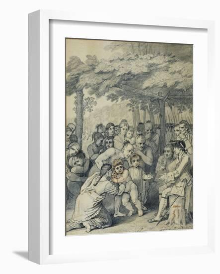 The Indians Delivering Up the English Captives to Colonel Bouquet Near His Camp-Benjamin West-Framed Giclee Print