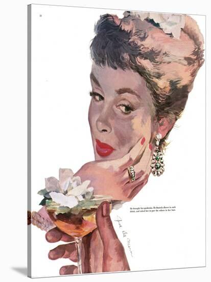 The Indiscreet Widow - Saturday Evening Post "Leading Ladies", June 10, 1950 pg.38-Joe deMers-Stretched Canvas