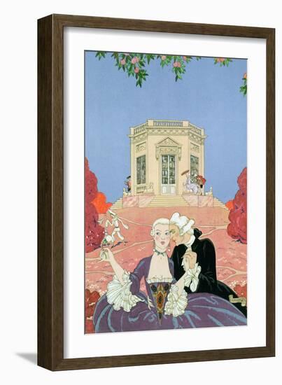 The Indolents, Illustration for "Fetes Galantes" by Paul Verlaine 1928-Georges Barbier-Framed Giclee Print