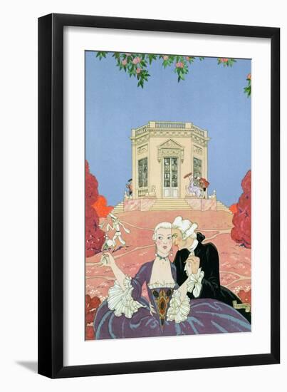 The Indolents, Illustration for "Fetes Galantes" by Paul Verlaine 1928-Georges Barbier-Framed Giclee Print