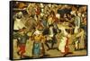 The Indoor Wedding Dance-Pieter Bruegel the Elder-Framed Stretched Canvas