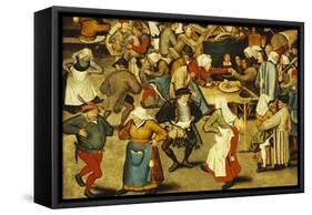 The Indoor Wedding Dance-Pieter Bruegel the Elder-Framed Stretched Canvas