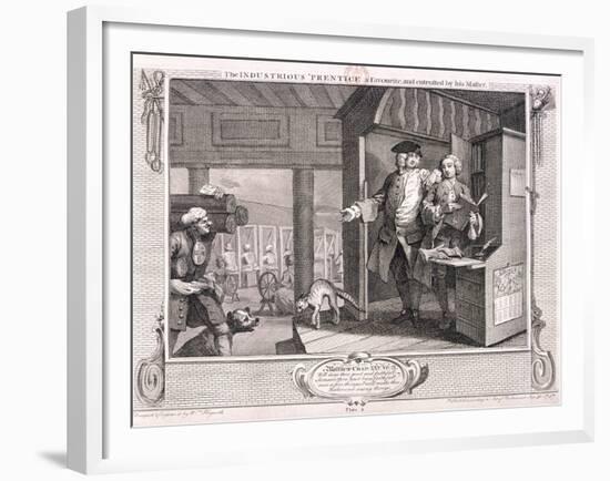 The Industrious Apprentice a Favourite ..., Plate IV of Industry and Idleness, 1747-William Hogarth-Framed Giclee Print