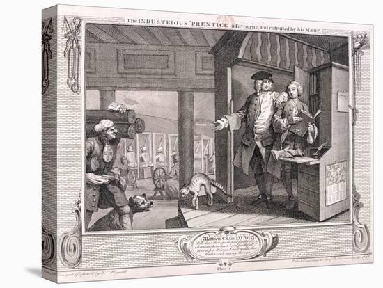 The Industrious Apprentice a Favourite ..., Plate IV of Industry and Idleness, 1747-William Hogarth-Stretched Canvas