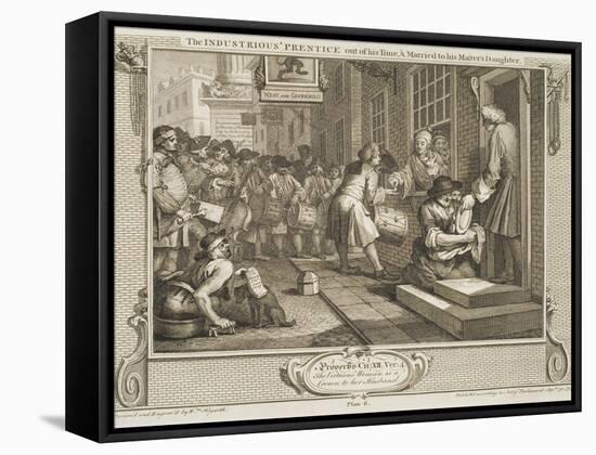 The Industrious 'Prentice Out of His Time and Married to His Master's Daughter-William Hogarth-Framed Stretched Canvas
